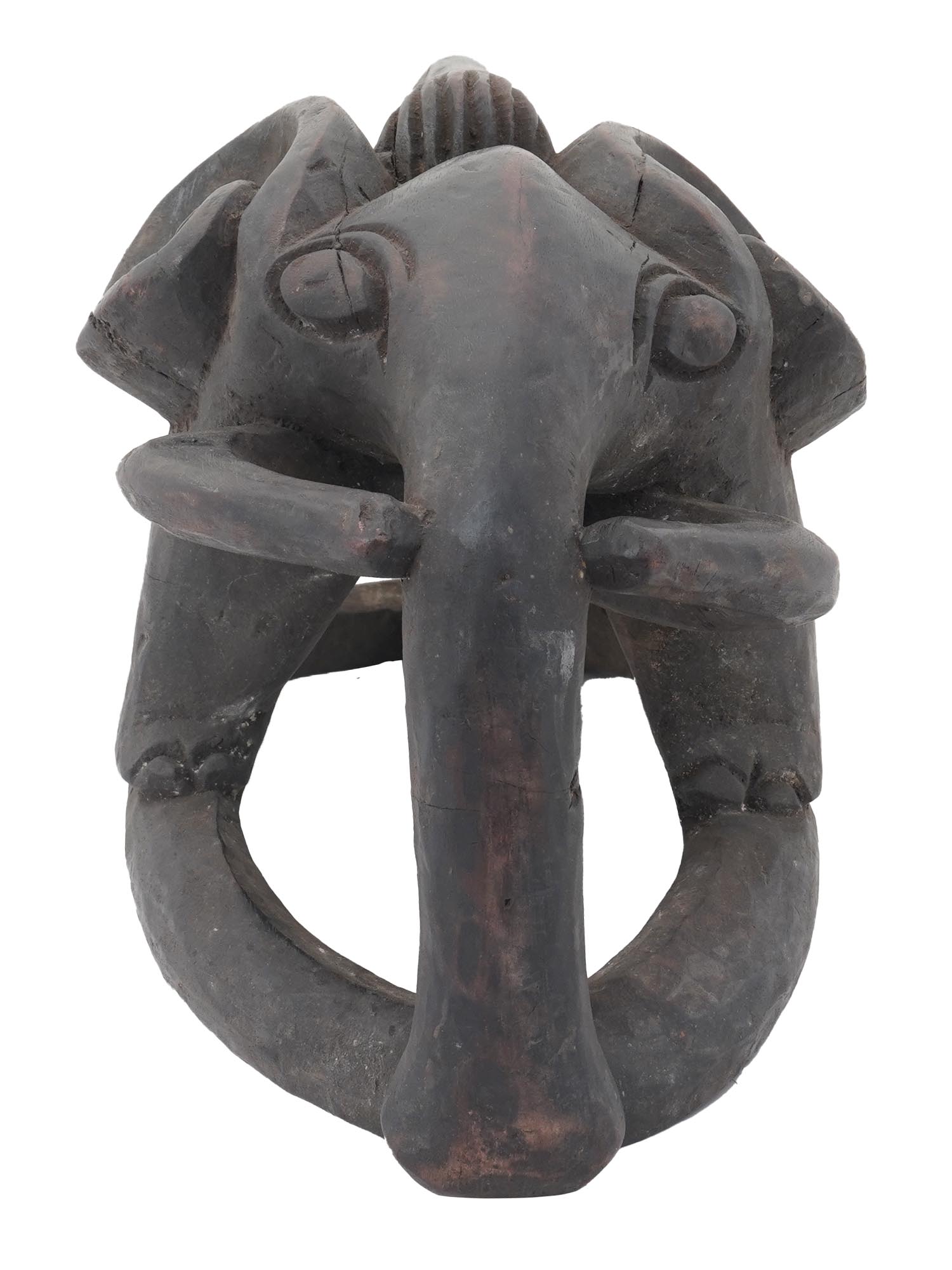 AFRICAN CONGO CARVED WOODEN FIGURINE OF ELEPHANT PIC-4
